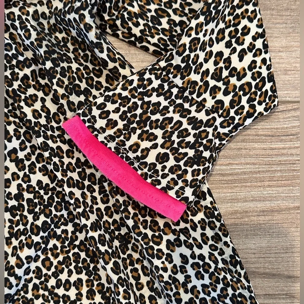 Rare Editions Girls 5T Leopard Print and Pink Ruffle Dress